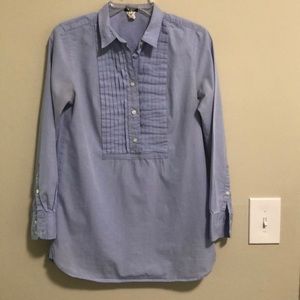 J.Crew Popover Shirt Top  SZ XS Blue